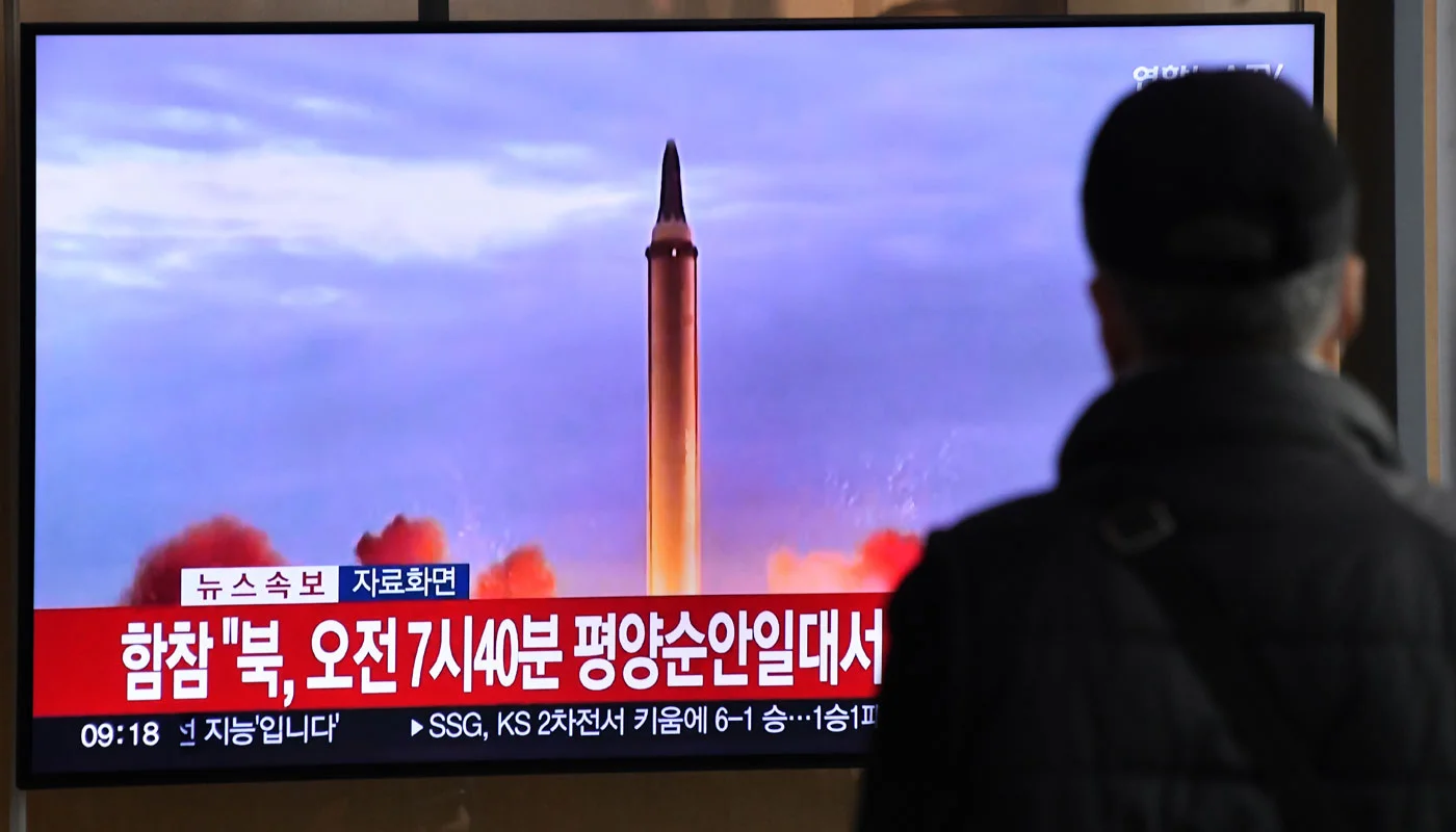 لقطات من اختبار صاروخ كوري شمالي